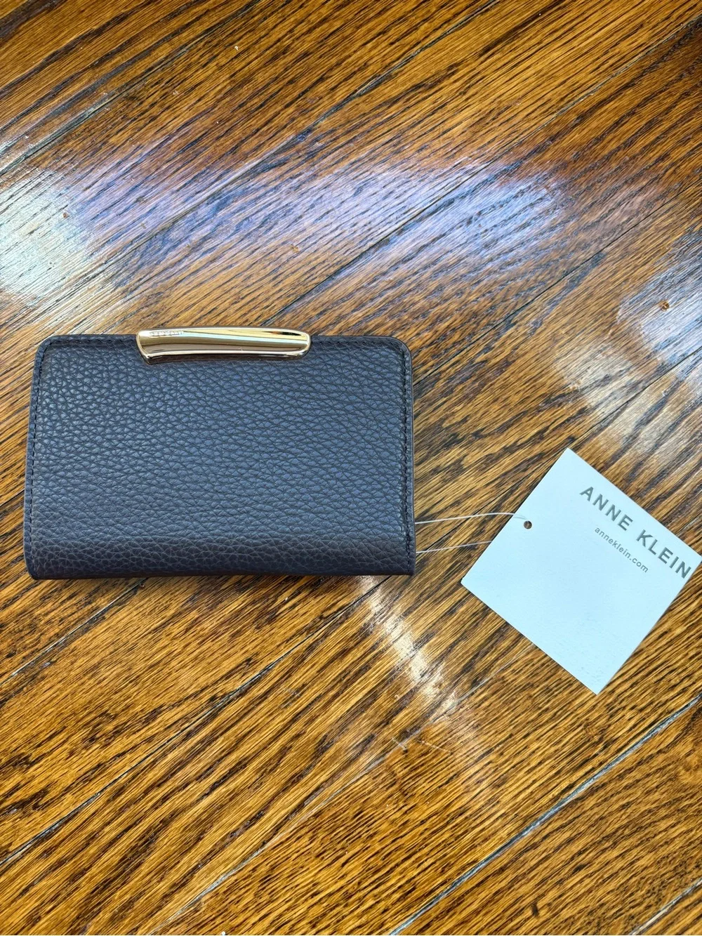 Nautica Dark Brown Woven Card & Key Holder with Metal Logo